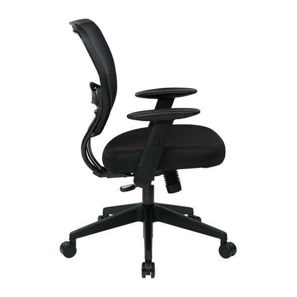 Office Star Desk Chair Desk Chair, Adjustable Arms, 19" to 23" Height, Fabric, Black - 55-7N17-231