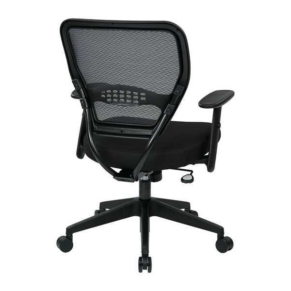 Office Star Desk Chair Desk Chair, Adjustable Arms, 19" to 23" Height, Fabric, Black - 55-7N17-231