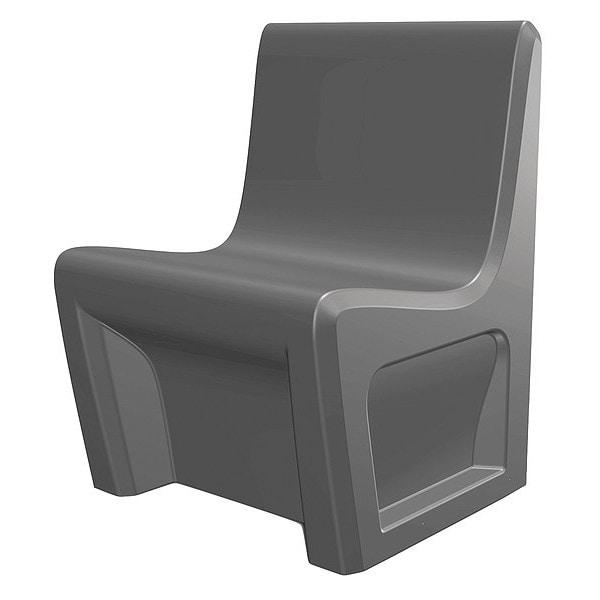 Cortech Sentinel Chair, Gray Seat, Gray Back, 24 in W 24" L 33" H, Armless, Polyethylene Seat - 116484GY