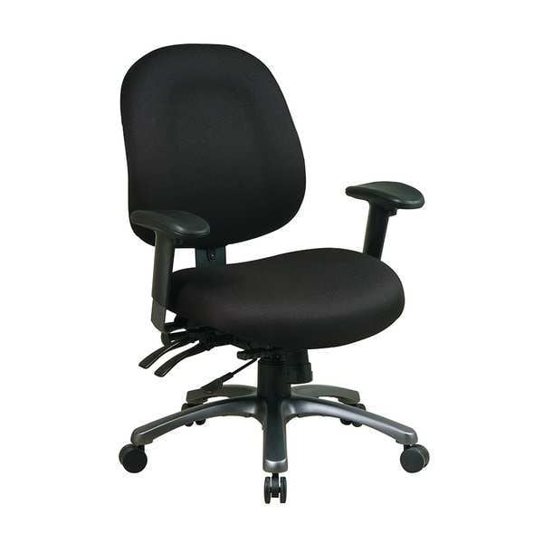 Office Star Desk Chair Desk Chair, Adjustable Arms, 18-1/4" to 22" Height, Fabric, Black - 8512-231