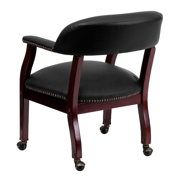 Flash Furniture Traditional Luxurious Conference Chair, Black Back, 24 in W 27" L 31-1/2" H, Upholstered Straight - B-Z100-LF-0005-BK-LEA-GG