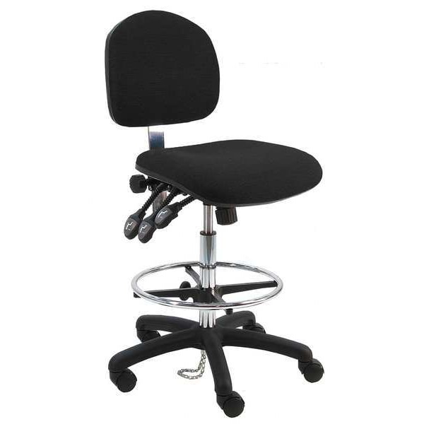 Benchpro Ergonomic Chair Ergonomic Chair, 21" to 31" Height, Fabric, Black - LNT-DFB-TLC-WW-BLACK