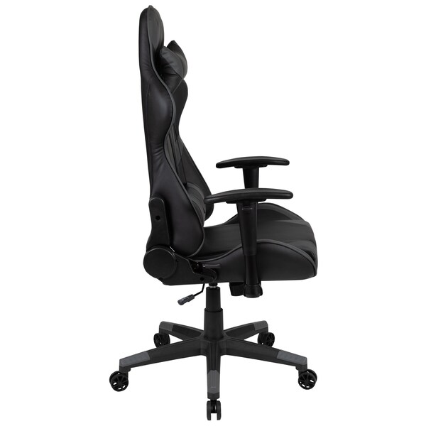 Flash Furniture Gray LeatherSoft Gaming Chair with Reclining Back - CH-187230-1-GY-GG