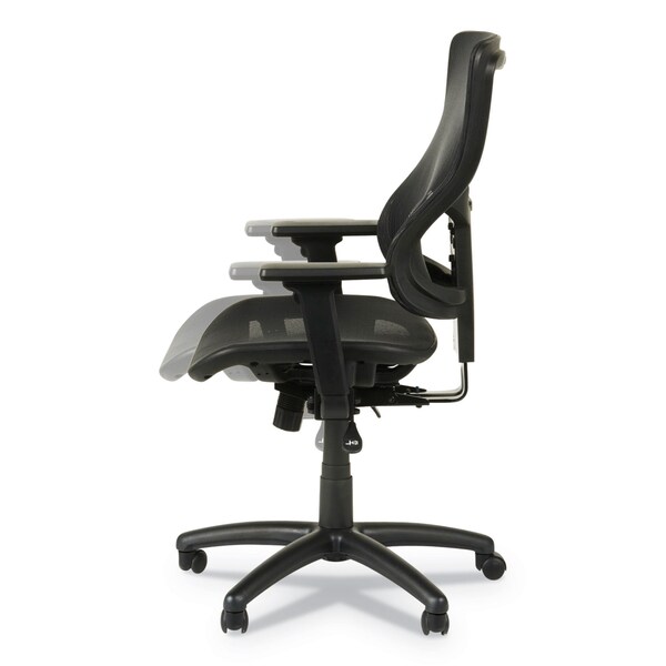 Alera St Sld Chair, Mid-Back, Suspnsion Mesh, Blk, Padded T-Bar, 16.34 in Height, Mesh, Black - ALEELT4218S
