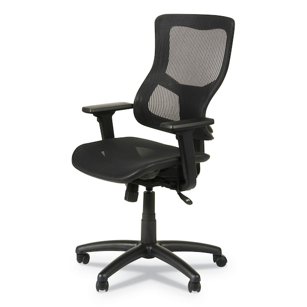 Alera St Sld Chair, Mid-Back, Suspnsion Mesh, Blk, Padded T-Bar, 16.34 in Height, Mesh, Black - ALEELT4218S