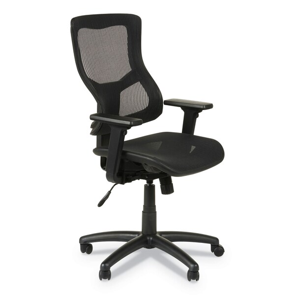 Alera St Sld Chair, Mid-Back, Suspnsion Mesh, Blk, Padded T-Bar, 16.34 in Height, Mesh, Black - ALEELT4218S