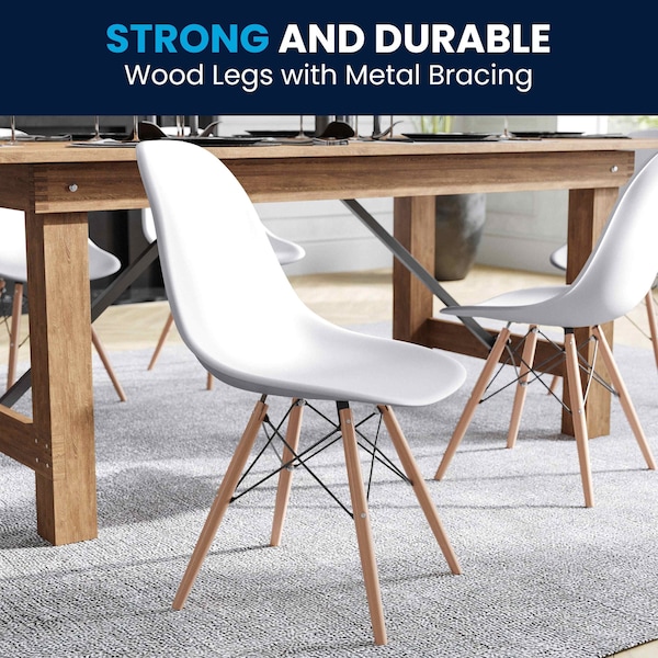 Flash Furniture Elon Chair, White Back, 18-1/4 in W 22-1/2" L 31-1/2" H - FH-130-DPP-WH-GG