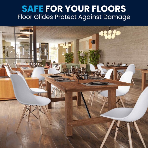 Flash Furniture Elon Chair, White Back, 18-1/4 in W 22-1/2" L 31-1/2" H - FH-130-DPP-WH-GG