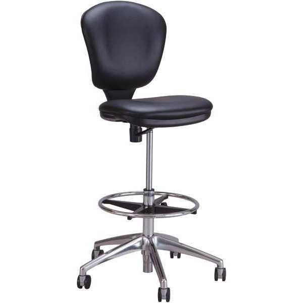 Safco Drafting Chair Extended Height Chair, Black, Vinyl, 23" to 33" Height, Vinyl, Black - 3442BV
