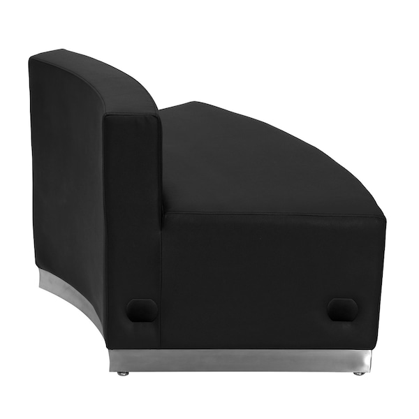 Flash Furniture Hercules Alon Convex Chair, Black Back, 41-1/2 in W 25-1/4" L 27" H, No Arms, Leather Seat - ZB-803-OUTSEAT-BK-GG