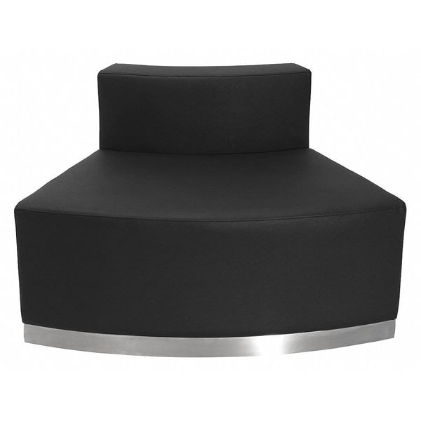 Flash Furniture Hercules Alon Convex Chair, Black Back, 41-1/2 in W 25-1/4" L 27" H, No Arms, Leather Seat - ZB-803-OUTSEAT-BK-GG