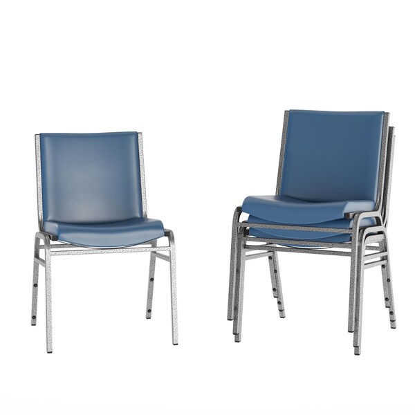 Flash Furniture HERCULES Heavy Duty Navy Vinyl Stack Chairs, 4PK - 4-XU-60153-NVY-VYL-GG