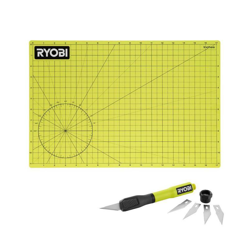 RYOBI 2-in-1 Hobby Knife w/ Blade Storage With A3 Self-Healing Cutting Mat - RHCKP03-RHCM03