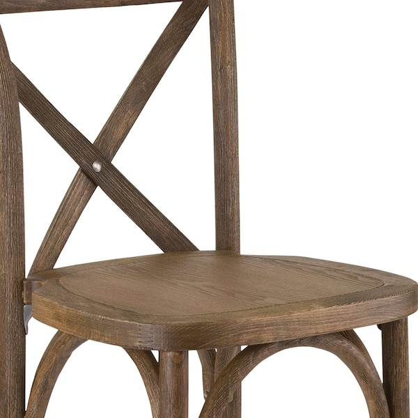 Flash Furniture HERCULES Series Dark Antique Wood Cross Back Barstool - 2-XA-X-BAR-GO-GG