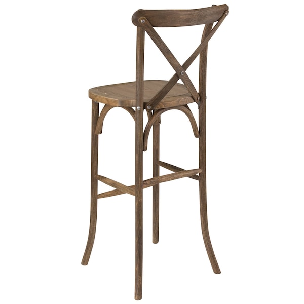 Flash Furniture HERCULES Series Dark Antique Wood Cross Back Barstool - 2-XA-X-BAR-GO-GG