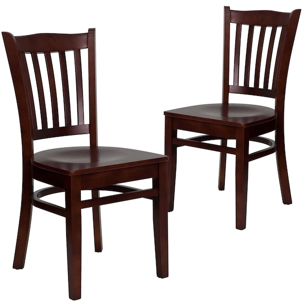 Flash Furniture Mahogany Wood Dining Chair - 2-XU-DGW0008VRT-MAH-GG