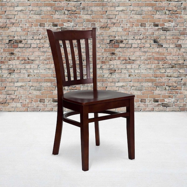 Flash Furniture Mahogany Wood Dining Chair - 2-XU-DGW0008VRT-MAH-GG