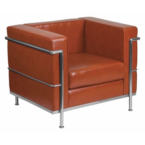 Flash Furniture Hercules Regal Chair, 35 in W 28-1/2" L 27-1/2" H, Straight, Leather Seat - ZB-REGAL-810-1-CHAIR-COG-GG