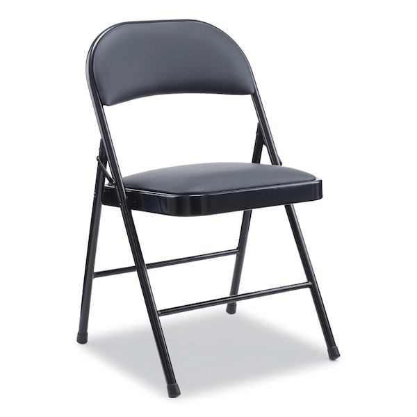 Alera Alera PU Padded Folding Chair, Supports Up to 250 lb, Black Seat/Back, Black Base, PK4, 4PK - ALECA9416