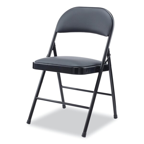 Alera Alera PU Padded Folding Chair, Supports Up to 250 lb, Black Seat/Back, Black Base, PK4, 4PK - ALECA9416