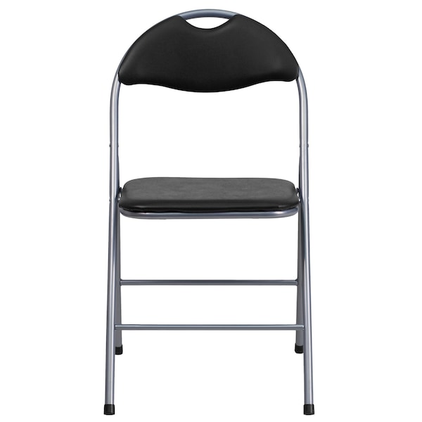 Flash Furniture Black Vinyl Folding Chair - 2-YB-YJ806H-GG