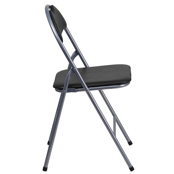Flash Furniture Black Vinyl Folding Chair - 2-YB-YJ806H-GG