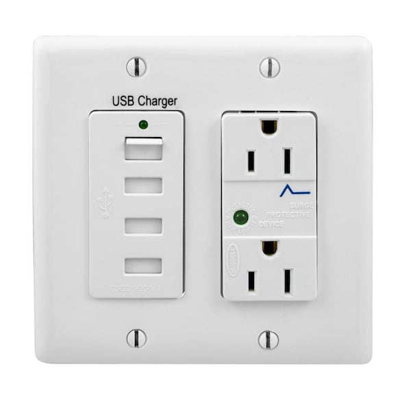Hubbell Wiring Device-Kellems Surge Protection Receptacles HBL5260WSA - HBL5260WSA