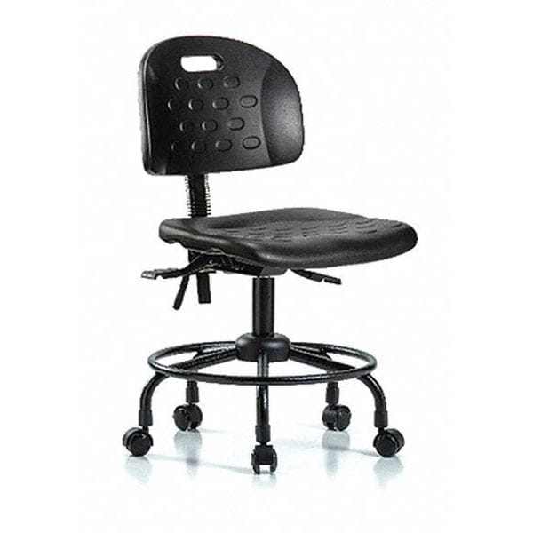 Blue Ridge Ergonomics Desk Chair Newport Desk Chair, RT, Tilt Casters, No Arms, 19" to 23" Height, Black; Blue - BR-HPDHCH-RT-T1-A0-RC