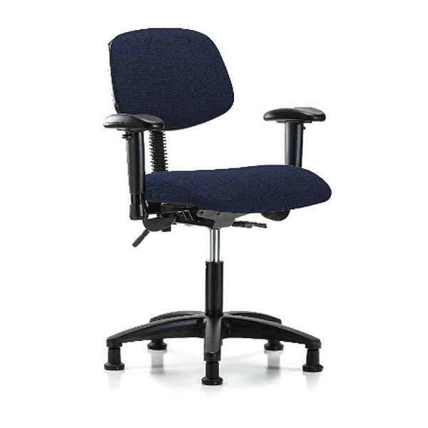 Blue Ridge Ergonomics Desk Chair Desk Chair, Fabric, Tilt AA Glides, Nav, Adjustable Arms, 19" to 24" Height, Fabric - BR-FDHCH-RG-T1-A1-RG-F45