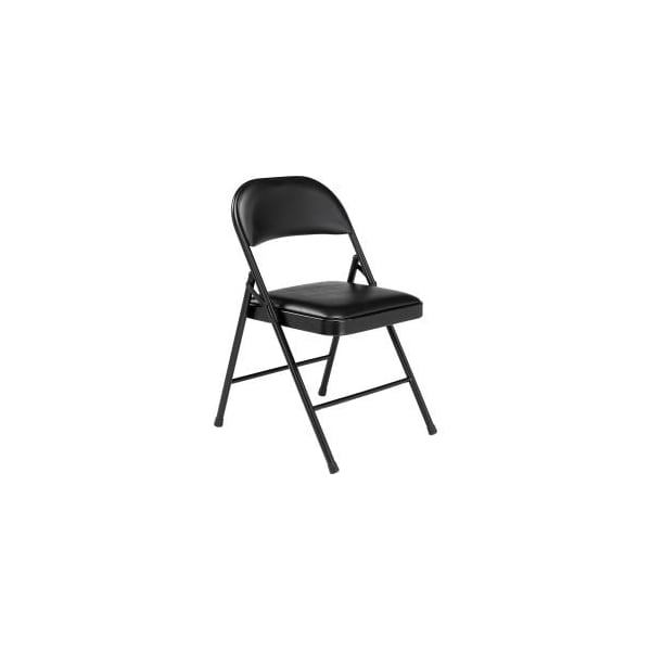 National Public Seating Interion Folding Chair, Vinyl, Black - INT-950