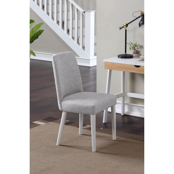 Olive & Opie Taylor Chair, White Legs & Gray Fabric - 28991-WHG