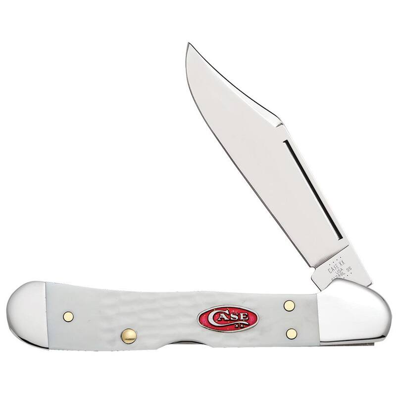 W. R. Case & Sons Cutlery Co SparXX White Synthetic Standard Jig Mini CopperLock Pocket Knife - FI60185
