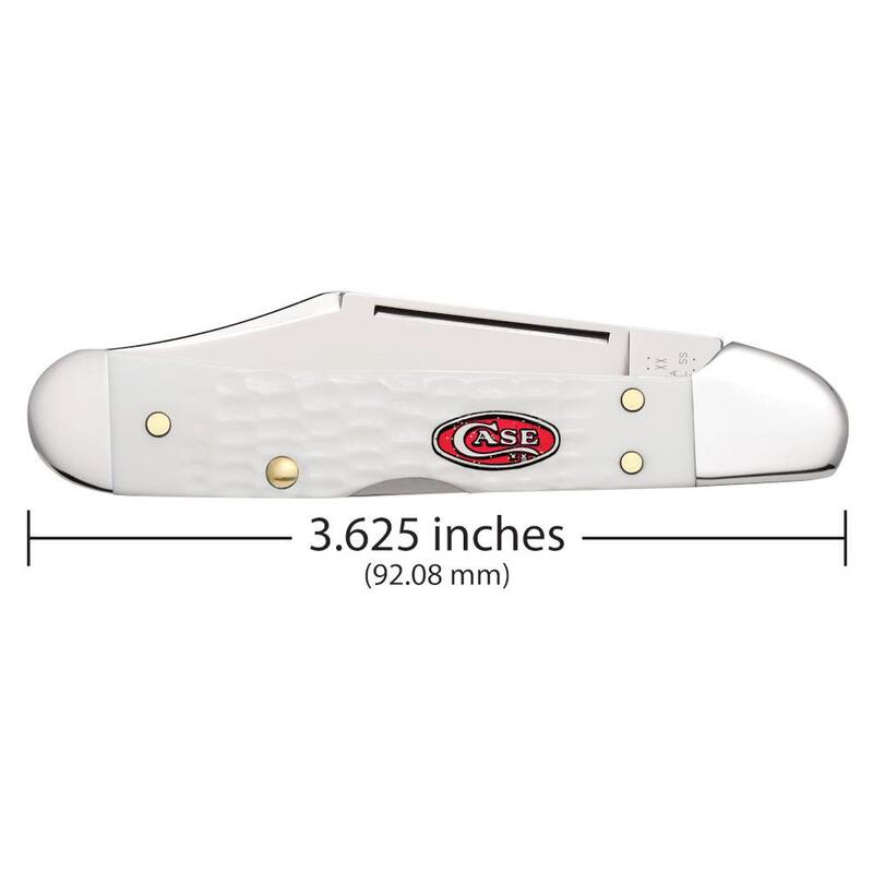 W. R. Case & Sons Cutlery Co SparXX White Synthetic Standard Jig Mini CopperLock Pocket Knife - FI60185