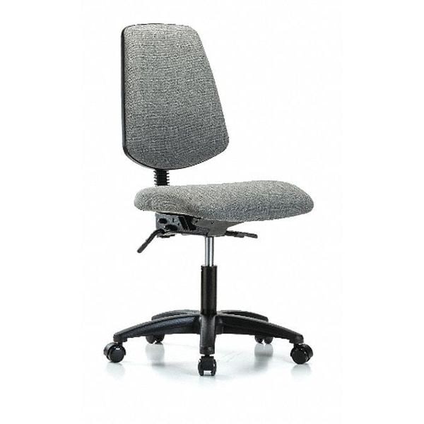 Blue Ridge Ergonomics Desk Chair Fab Desk Chair, Med, Bk, Tilt Cast, Gry, No Arms, 19" to 24" Height, Fabric, Grey - BR-FDHCH-MB-RG-T1-A0-RC-F44