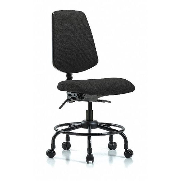 Blue Ridge Ergonomics Desk Chair Fab Desk Chair, Med, Bk, RT, Casters, Blk, No Arms, 21" to 26" Height, Fabric, Black - BR-FDHCH-MB-RT-T0-A0-RC-F42
