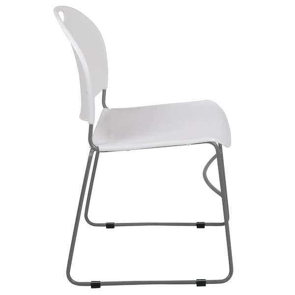 Flash Furniture White Plastic Stack Chair - RUT-188-WH-GG
