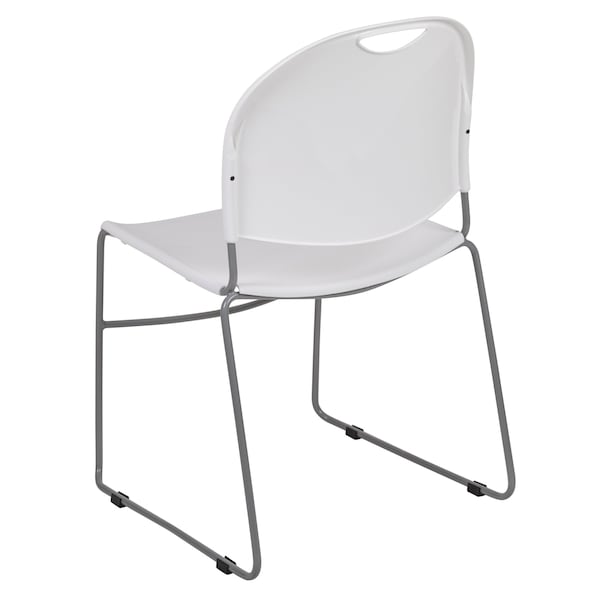 Flash Furniture White Plastic Stack Chair - RUT-188-WH-GG