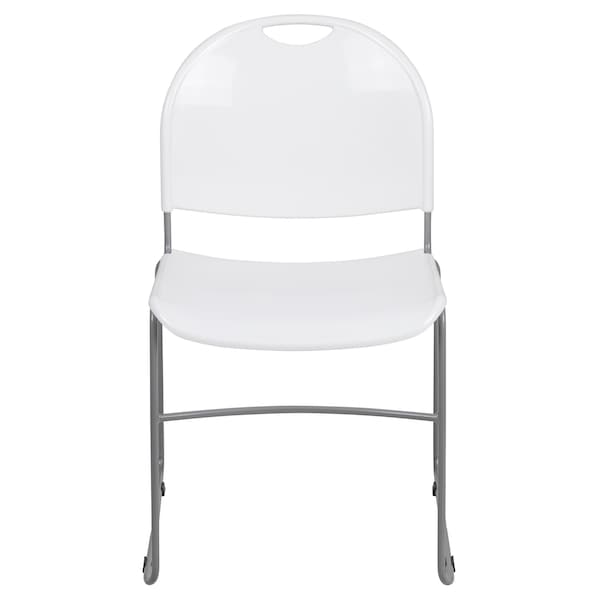 Flash Furniture White Plastic Stack Chair - RUT-188-WH-GG