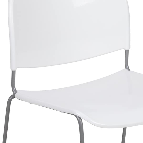 Flash Furniture White Plastic Stack Chair - RUT-188-WH-GG