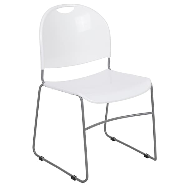 Flash Furniture White Plastic Stack Chair - RUT-188-WH-GG