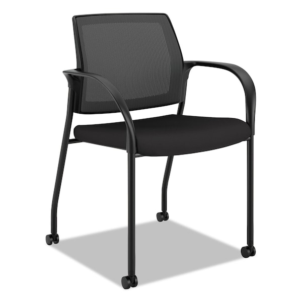 Hon Ignition 2.0 Ilira-Stretch Mesh Back Mobile Stacking Chair, Blk Fabric - HIGS6.F.H.IM.CU10.T