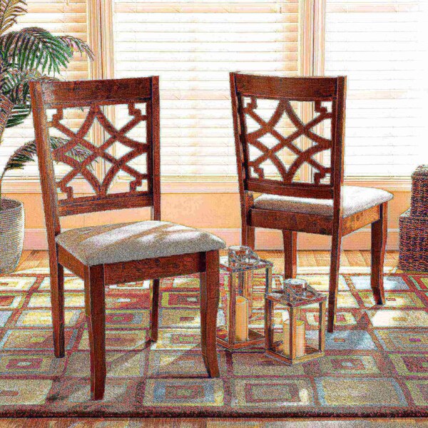 Baxton Studio Mael Modern and Contemporary Grey Fabric and Walnut Brown Finished Wood 2-Piece Dining Chair Set - 183-10542-ZORO
