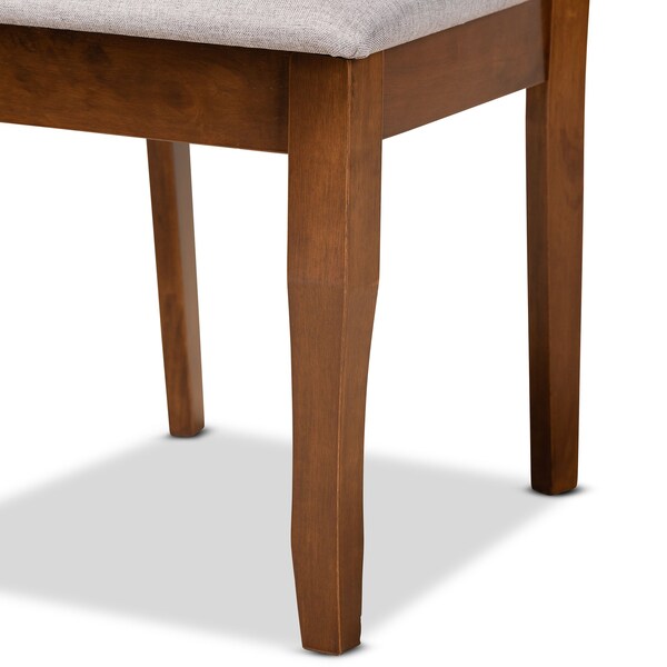Baxton Studio Mael Modern and Contemporary Grey Fabric and Walnut Brown Finished Wood 2-Piece Dining Chair Set - 183-10542-ZORO