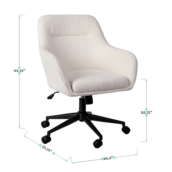 Martha Stewart Rayna Upholstered Office Chair in White/Oil Rubbed Bronze - CH-220921-6-WH-BK-MS