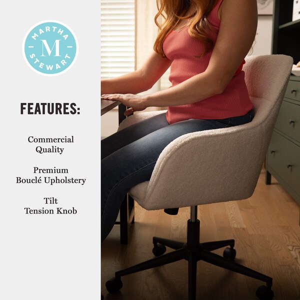 Martha Stewart Rayna Upholstered Office Chair in White/Oil Rubbed Bronze - CH-220921-6-WH-BK-MS