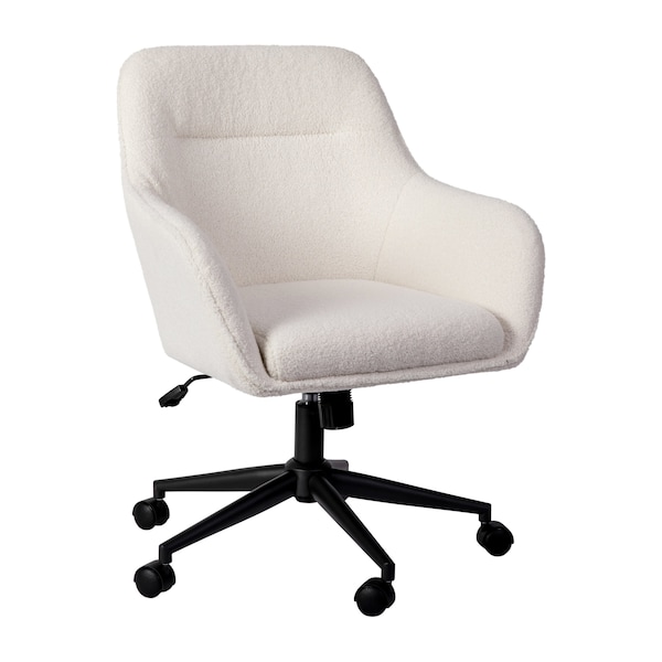Martha Stewart Rayna Upholstered Office Chair in White/Oil Rubbed Bronze - CH-220921-6-WH-BK-MS