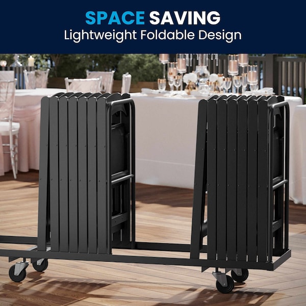 Flash Furniture Resin Folding Chair, Black - LE-L-1-BLACK-GG