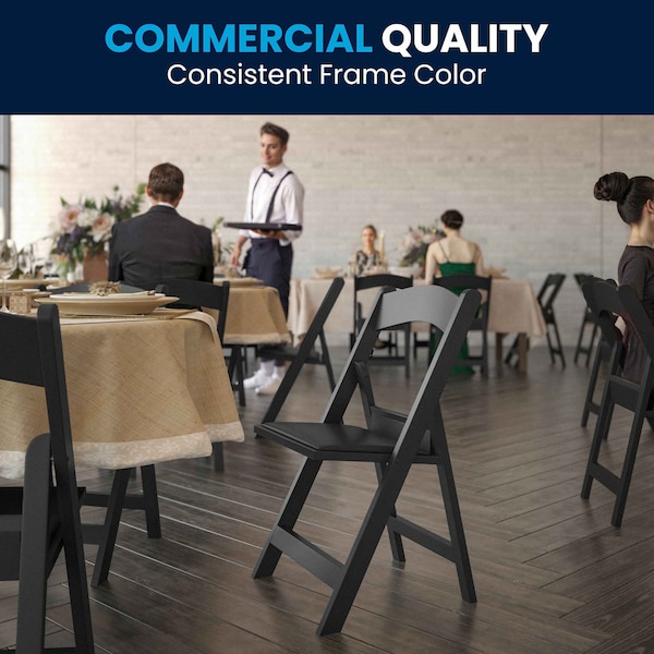 Flash Furniture Resin Folding Chair, Black - LE-L-1-BLACK-GG