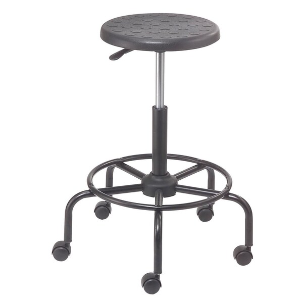 Global Industrial Polyurethane Scooter Stool with Steel Base Black - 240273