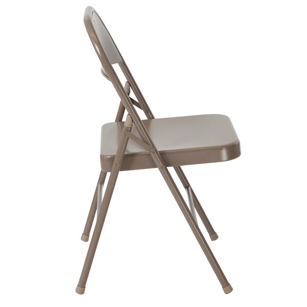 Flash Furniture Double Braced Beige Metal Folding Chair - BD-F002-BGE-GG